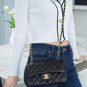 CF Classic Flap |荔枝纹 Mini 黑浅金 图4