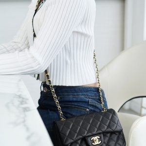CF Classic Flap |荔枝纹 Mini 黑浅金 图6