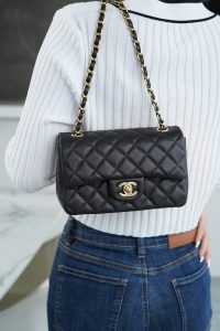 CF Classic Flap |荔枝纹 Mini 黑浅金 图7