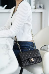 CF Classic Flap |荔枝纹 Mini 黑浅金 图6