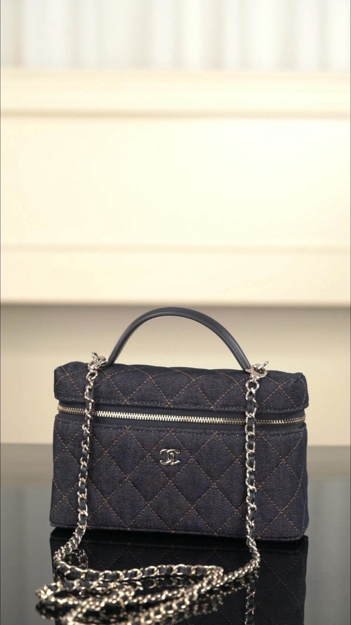 Chanel 26p 丹宁牛仔LP 饭盒包 深蓝 图1