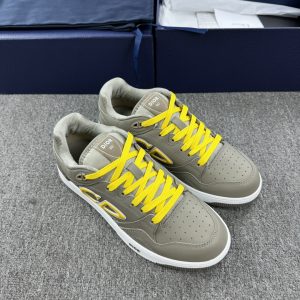 STONE ISLAND x DIOR迪奥 B57 牛皮革 圆头黄色系带 低帮 板鞋 灰色35~46 图1