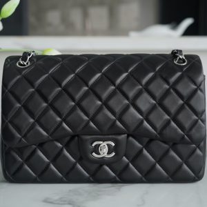 CF Classic Flap Jumbo |黑银 羊皮 图2