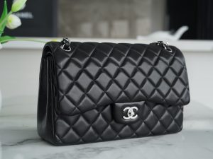 CF Classic Flap Jumbo |黑银 羊皮 图4