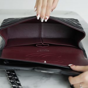 CF Classic Flap Jumbo |黑银 羊皮 图8