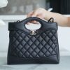 Chanel 31bag mini 黑色 褶皱小牛皮 图1
