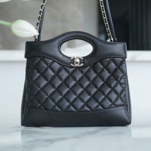 Chanel 31bag mini 黑色 褶皱小牛皮 图2