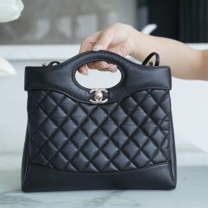 Chanel 31bag mini 黑色 褶皱小牛皮 图1