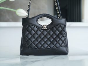 Chanel 31bag mini 黑色 褶皱小牛皮 图2