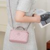 Chanel 25P 隐藏款 手柄长盒子包 粉色 荔枝牛 图1