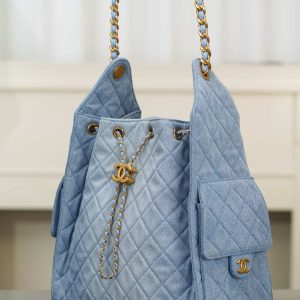 Chanel hobo bag 浅蓝牛仔 中号 图3