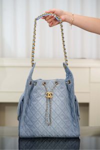 Chanel hobo bag 浅蓝牛仔 中号 图6