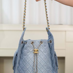 Chanel hobo bag 浅蓝牛仔 中号 图6