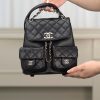 CHANEL 23P新款 Duma双肩 牛皮 中号黑色 图1