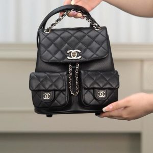 CHANEL 23P新款 Duma双肩 牛皮 中号黑色 图1