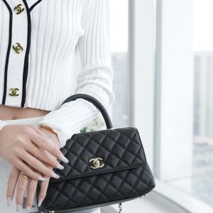 CoCo handle 新款牛皮手柄小号 黑金 图1