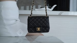 CF Classic Flap |荔枝纹 方胖子 黑金 图1
