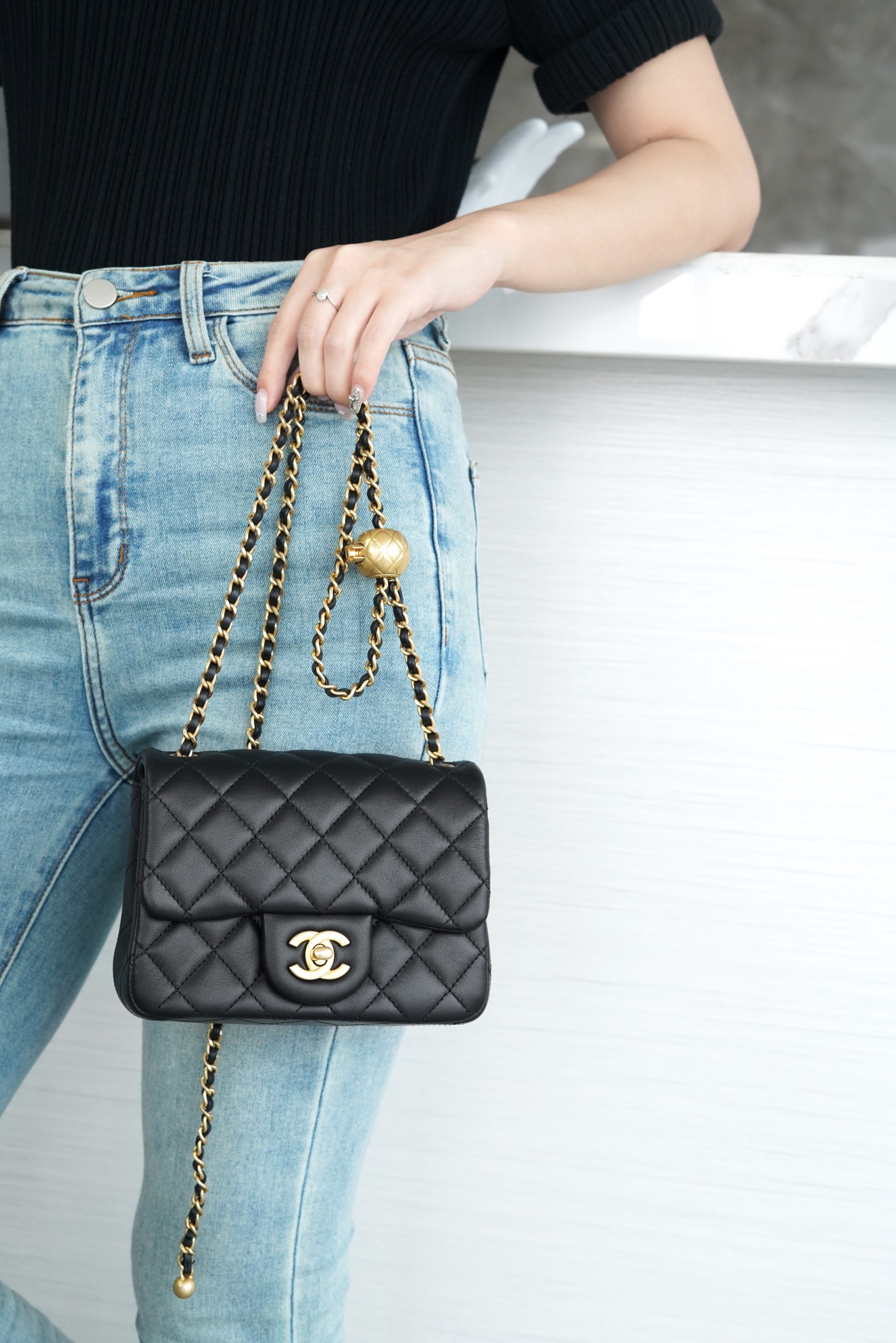 Chanel 金属球方胖子 黑◾ 图8