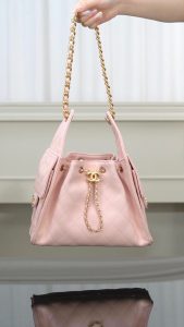 Chanel 25s small hobo 抽绳水桶包 粉色 小号 图1
