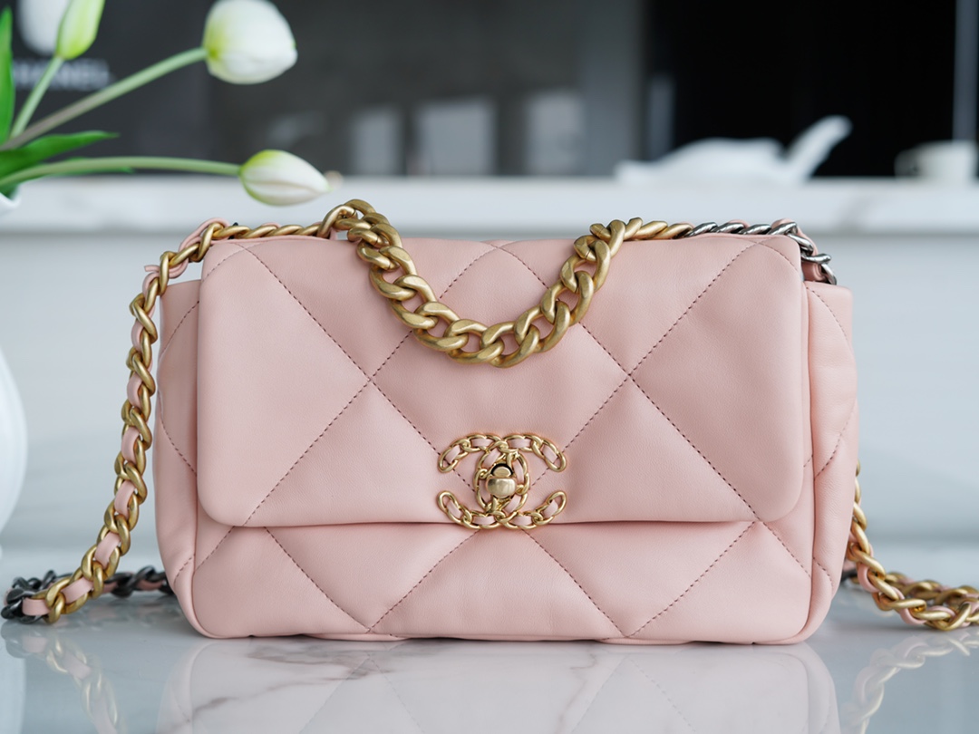 °CHANE·L春夏新品19bag 裸粉小号 图1