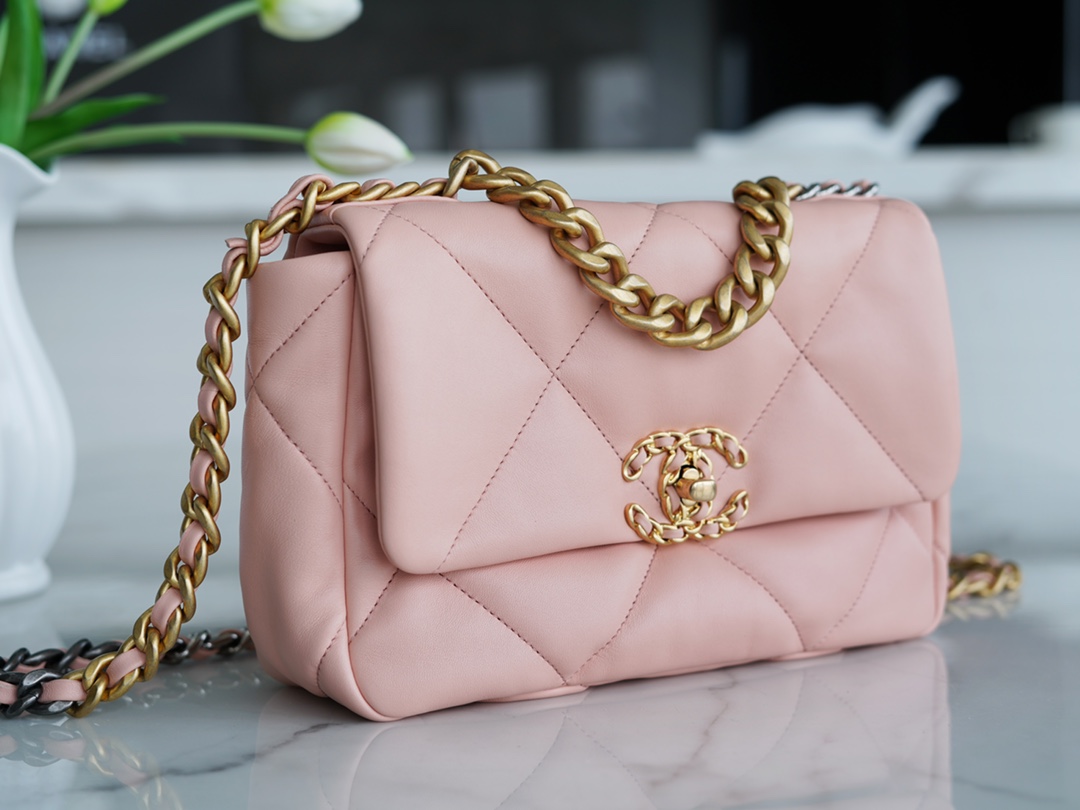 °CHANE·L春夏新品19bag 裸粉小号 图6