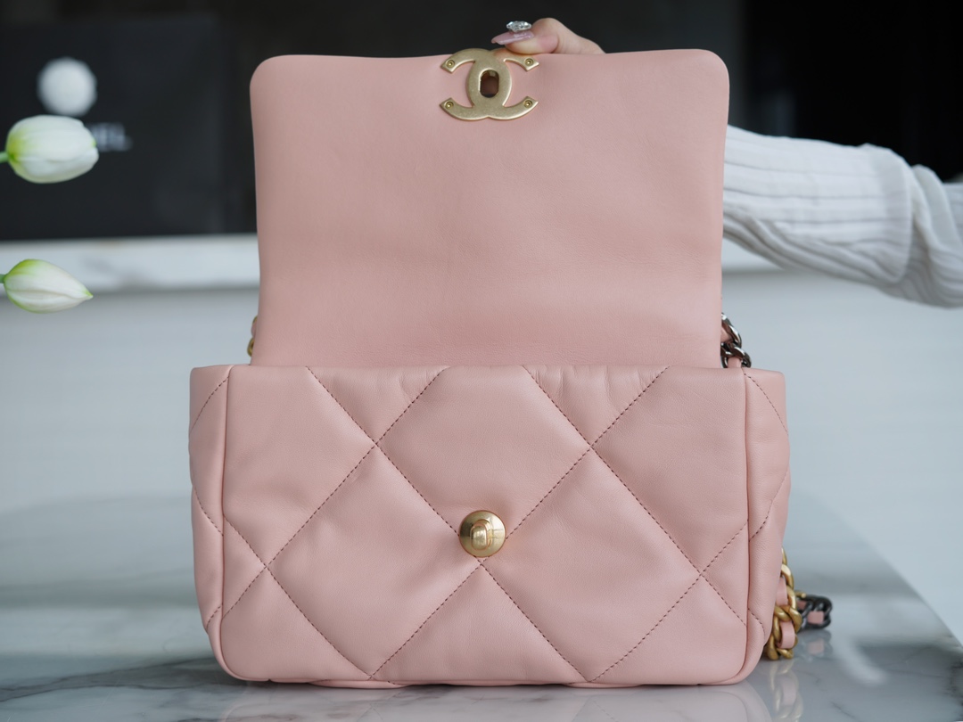 °CHANE·L春夏新品19bag 裸粉小号 图8