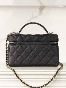 Chanel 25c 手柄盒子包 荔枝牛 黑金 图2
