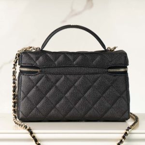 Chanel 25c 手柄盒子包 荔枝牛 黑金 图2