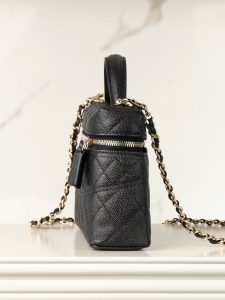 Chanel 25c 手柄盒子包 荔枝牛 黑金 图7