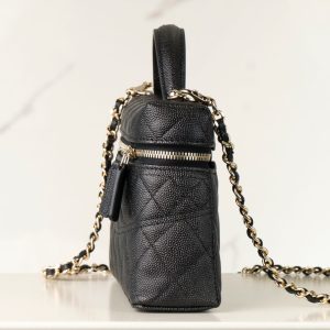 Chanel 25c 手柄盒子包 荔枝牛 黑金 图7
