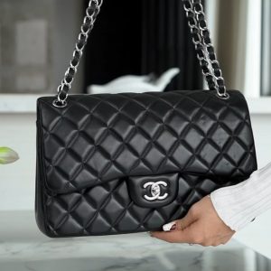 CF Classic Flap Jumbo |黑银 羊皮 图1