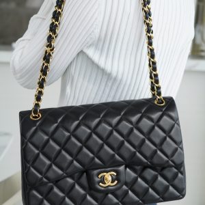CF Classic Flap Jumbo |黑金 羊皮 大号 图9