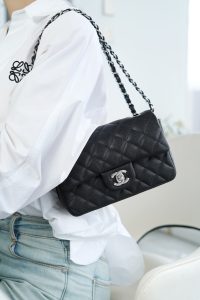 CF Classic Flap |荔枝纹 Mini 黑银 图2