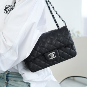 CF Classic Flap |荔枝纹 Mini 黑银 图2