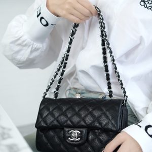 CF Classic Flap |荔枝纹 Mini 黑银 图4