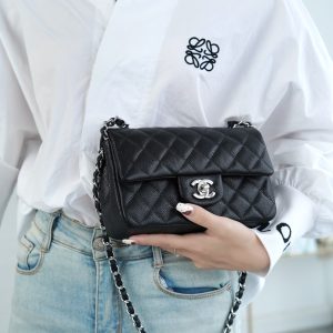 CF Classic Flap |荔枝纹 Mini 黑银 图5