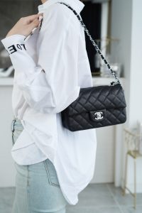 CF Classic Flap |荔枝纹 Mini 黑银 图7