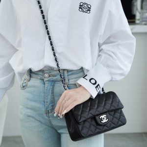 CF Classic Flap |荔枝纹 Mini 黑银 图8