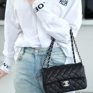 CF Classic Flap |荔枝纹 Mini 黑银 图9