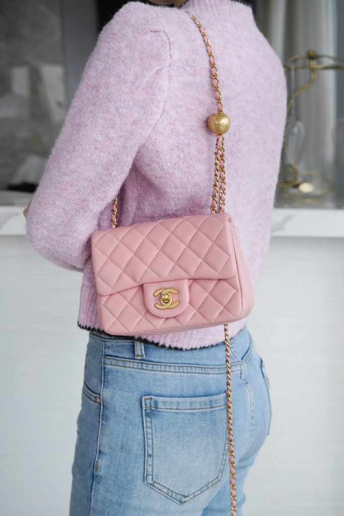 Chanel 金属球方胖子 粉色 图1