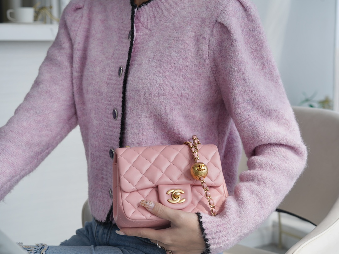 Chanel 金属球方胖子 粉色 图7