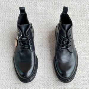 GUCCi古驰男士新款皮革系带经典布洛克雕花短靴 图1