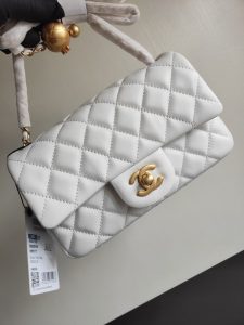 Ohanel2020春夏新款 羊皮金属球mini CF方胖子金珠可调节斜挎单肩包 1787 尺寸: 20cm 图8