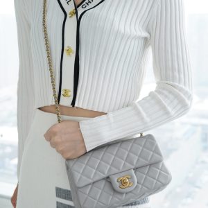 Chanel 王̆̈炸̆̈ CF金属球 大Mini 浅灰色 图2