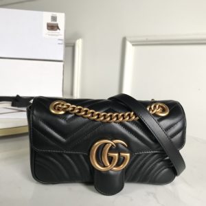 。【原厂皮配置全套包装】GG Marmont系列 经典之王—销售王正品原厂皮#446744 尺寸:22*13*6cm四季 图1