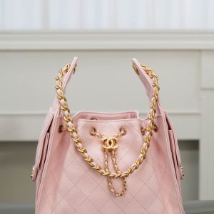 Chanel 25s small hobo 抽绳水桶包 粉色 小号 图1