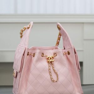 Chanel 25s small hobo 抽绳水桶包 粉色 小号 图4