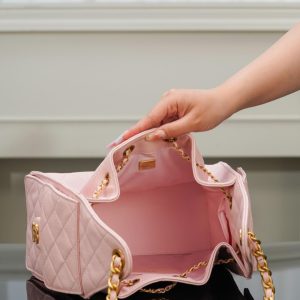 Chanel 25s small hobo 抽绳水桶包 粉色 小号 图8