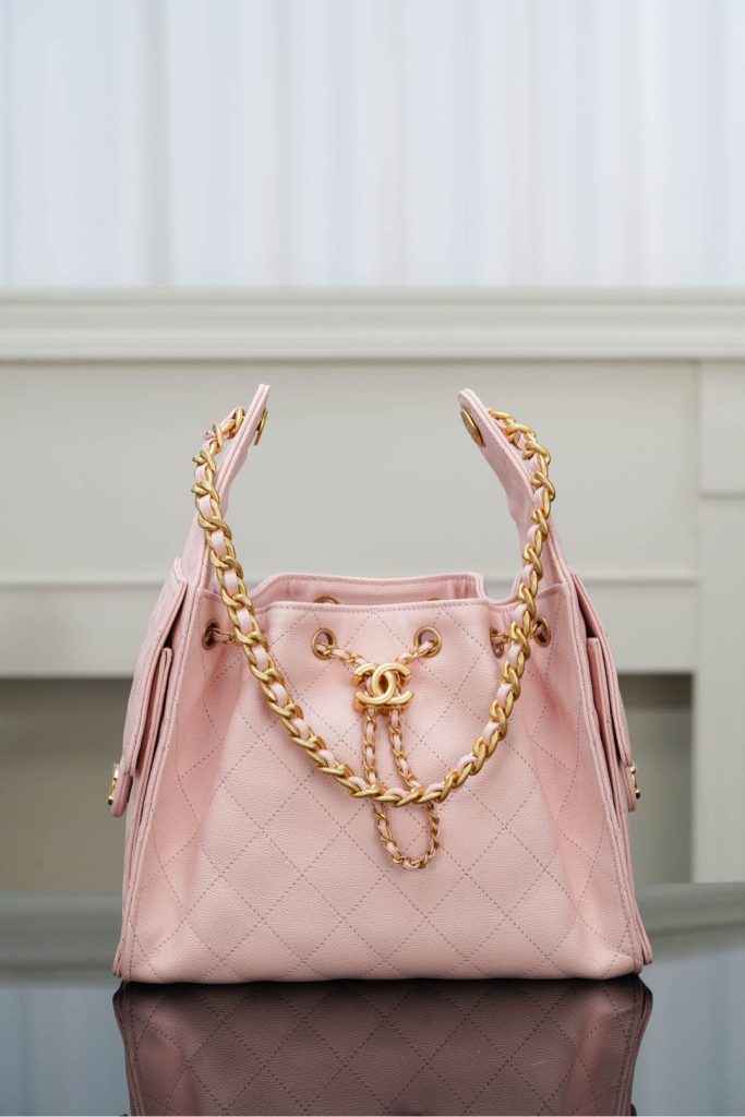 Chanel 25s small hobo 抽绳水桶包 粉色 小号 图1