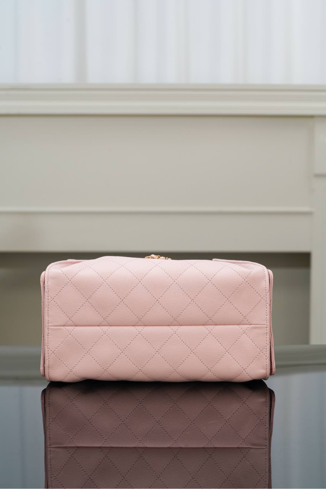 Chanel 25s small hobo 抽绳水桶包 粉色 小号 图9